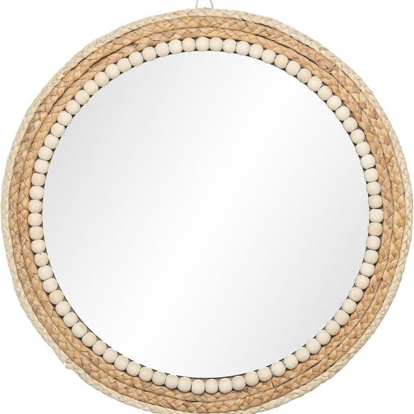 Other - 18 Inch Boho Round Hanging Wall Mirror Decorative Rattan Circle Mirrors for Farm